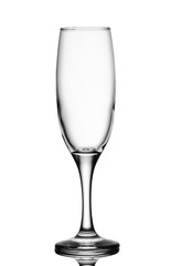 Glass goblet shot on a white background close-up