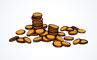 Coins. Vector drawing