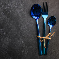 cutlery rustic, used for eating or serving food(spoons, fork, shiny and beautiful). food...