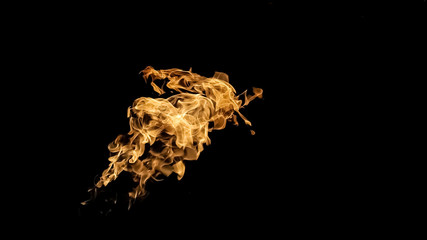 Fire flames on black background. fire on black background isolated. fire patterns