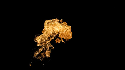 Fire flames on black background. fire on black background isolated. fire patterns