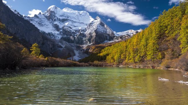 Zhuomala lake in Daocheng Yading nature reserve in Sichuan, Yunnan, China