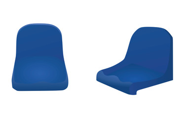 Blue stadium seat. vector illustration