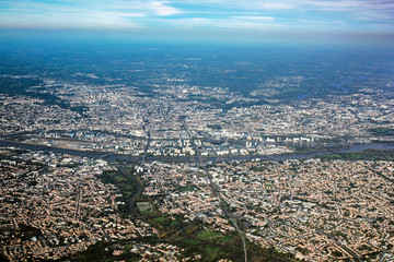 Fototapeta premium nantes from plane view vue d'avion en france