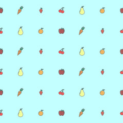 Fruit, Vegetables Seamless Pattern