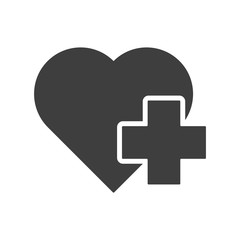 Obraz premium Heart and cross medical icon. Element of medical instruments icons. Premium quality graphic design icon. Signs, outline symbols collection icon for websites, web design, mobile app