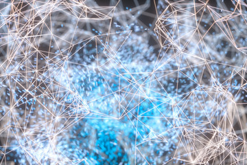 Glowing lines and creative geometries, 3d rendering.