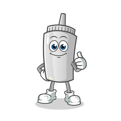 mayonnaise thumbs up mascot vector cartoon illustration