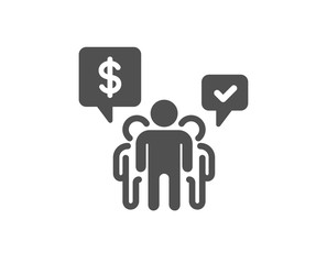 Employees chat sign. Teamwork icon. Core value symbol. Classic flat style. Simple teamwork icon. Vector