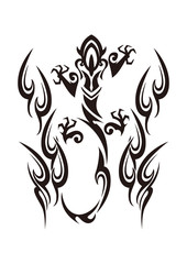 トライバル。 サラマンダーのタトゥー。 リザードのステッカーデザイン。