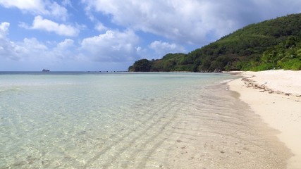 A bay with a beach in the Seychelles