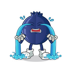 blue berry cry mascot vector cartoon illustration