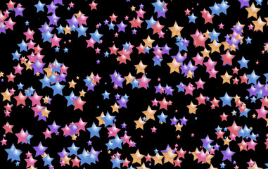 Fototapeta na wymiar colored stars on black