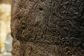 Acient Murals and cave paintings on Agkor Wat temple walls