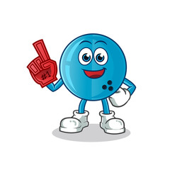 bowling number one fan mascot vector cartoon art illustration