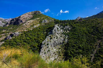 Fototapeta na wymiar Stari Bar (Old Bar), Montenegro, the different view of suburb nature, mountains, forests 