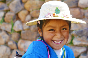Happy native american 7 years old schoolgirl.
