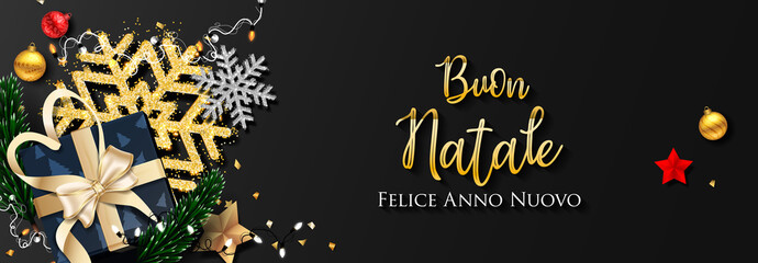 Italian Christmas (Buon Natale) and Happy New Year 2020 greeting card