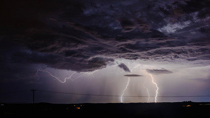 Clouds and thunder lightnings and storm in Bavaria