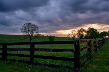 Corner of Horse Fence at Sun Rise
