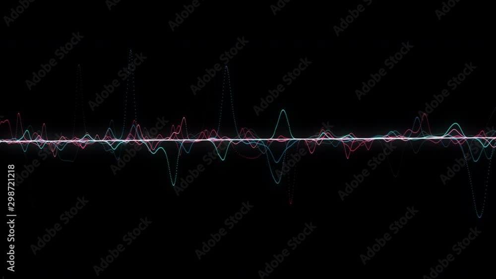 Poster 4k video. lines abstract. looped animation. wave pattern. dotted lines. neon waves. particles backgr