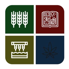 Set of rural icons such as Wheat, Agriculture, Seeder, Weed , rural