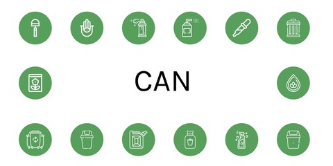 Set of can icons such as Hoe, Semitic neopaganism, Spray, Sprays, Drop, Garbage, Waste, Bin, Jerrycan, Rubbish, Gardening , can