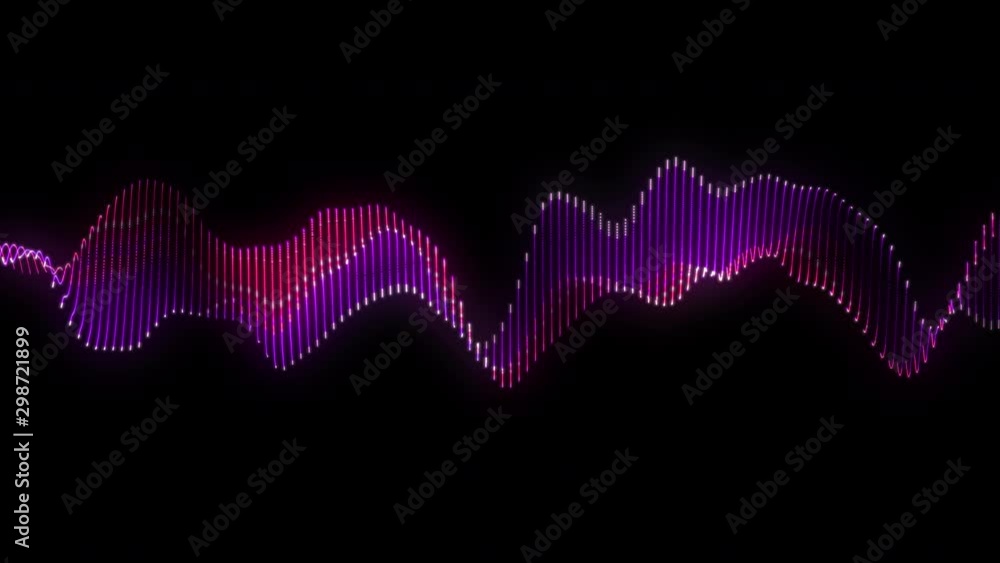 Poster 4k video. lines abstract. looped animation. wave pattern. dotted lines. neon waves. particles backgr