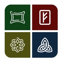 Set of norse icons such as Rune, Paganism , norse