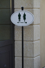 toilet signs indicate for entrance to male and female
