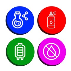 Set of fluid icons such as Flask, Spray, Blood transfusion, Ink , fluid