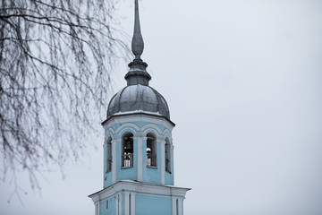 Winter landscape of country fields and roads