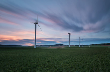 Obraz premium Aerogenerator farm in la Brujula, Burgos, Spain