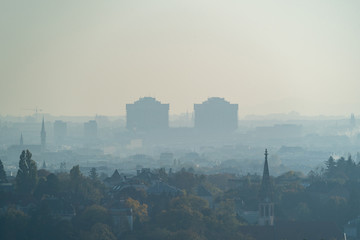 Wiener Architektur im Nebel