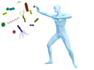 3d rendered conceptual immune defense illustration