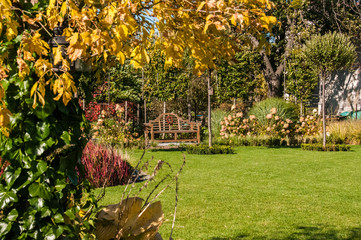Jesienny ogród wygląda pięknie - obrazy, fototapety, plakaty