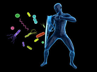 3d rendered conceptual immune defense illustration