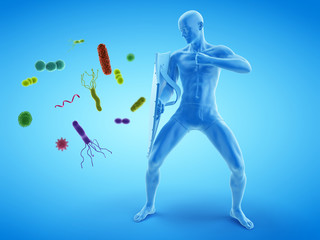 3d rendered conceptual immune defense illustration