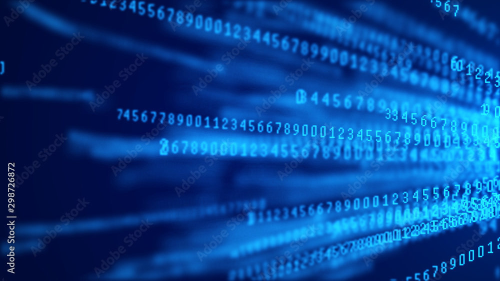 Poster Digital background matrix. Information computer code. Hacker concept. 3d rendering