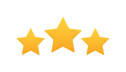 Three stars customer product rating review. Modern flat style vector illustration