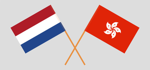 Hong Kong and Netherlands. Hongkong and Netherlandish flags