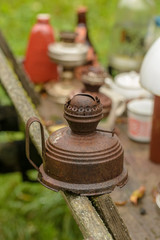 An old kerosene lamp, out of use.
