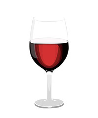 glass of wine realistic vector illustration isolated