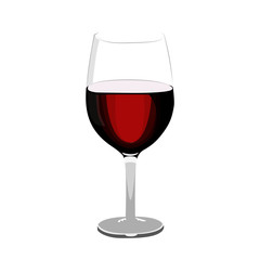 glass of wine realistic vector illustration isolated