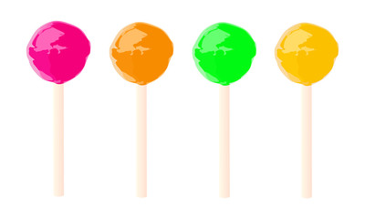 lollipop different color set realistic vector illustration isolated