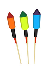 firework rocket realistic vector illustration isolated