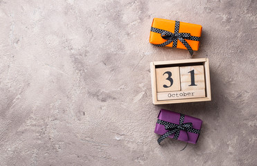 Halloween background with gift box