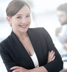 closeup.face of a successful business woman.