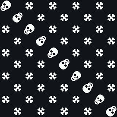 Scary pattern. Seamless vector background with bones and skulls