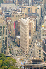 aerial view of new york city with Flatiron Building